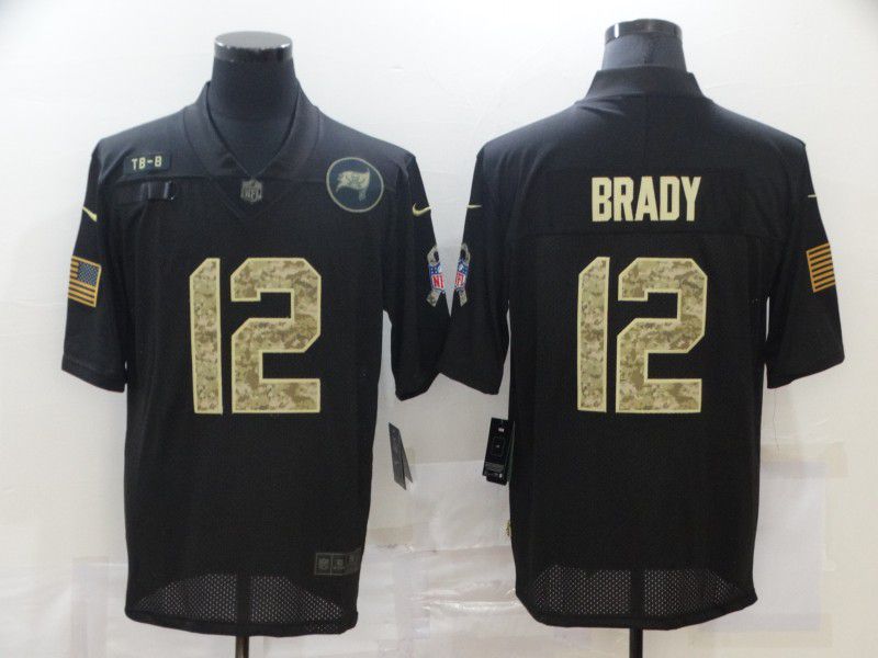 Men Tampa Bay Buccaneers 12 Brady Black camo Lettering 2020 Nike NFL Jersey